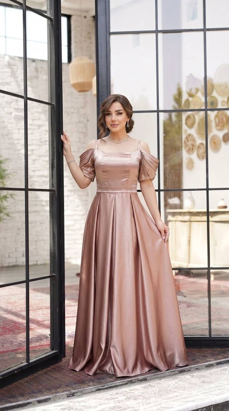 لباس مجلسی مزونی زنانه جنس ساتن ال ایکس پیراهن مجلسی بلند دخترانه لباس حنابندون لباس پاتختی لباس شب لباس تولد ماکسی مجلسی ساتن لباس عقد و نامزدی سایزبندی 36 الی 44