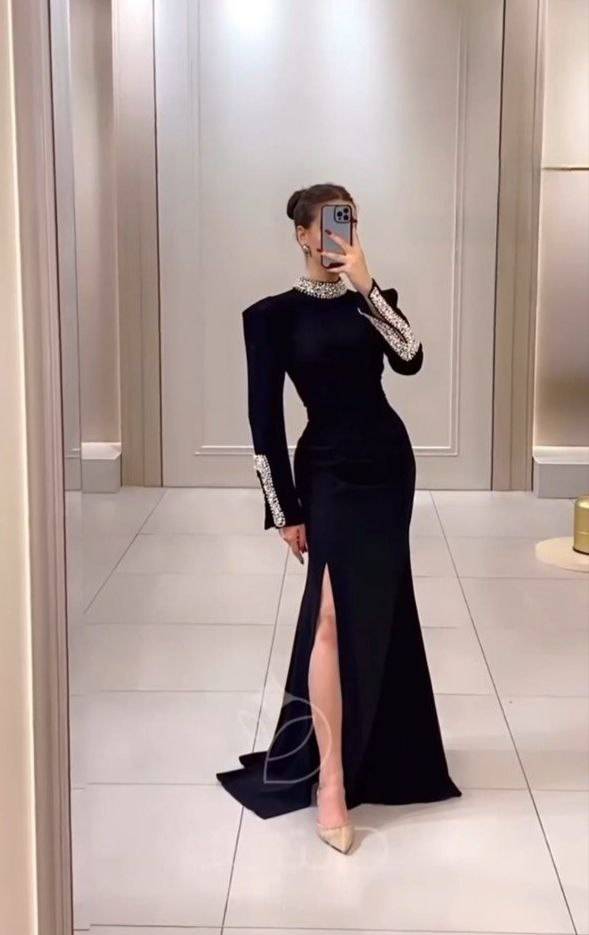 پیراهن مجلسی مزونی زنانه دنباله دار جنس مازراتی لباس مجلسی دنباله دار دخترانه ماکسی مجلسی زنانه با خرجکار نگینی لباس شب لباس تولد پیراهن پاتختی لباس عقد و نامزدی سایزبندی 38 الی 50