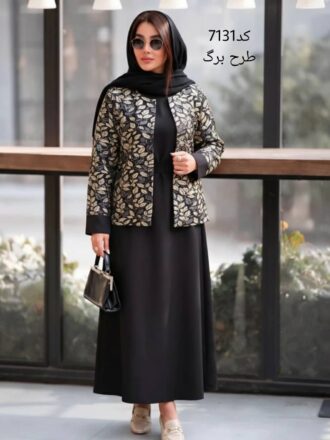 ست سه تیکه کت و سارافون و کمربند مزونی زنانه جنس پرشیا و تافته کت و سارافون مزونی دخترانه سایزبندی 38 الی44