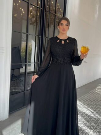 پیراهن مجلسی مزونی و پوشیده زنانه جنس دانتل سنگدوزی و حریر ماکسی مجلسی سایز خیلی بزرگ لباس مجلسی زنانه سایز بزرگ لباس شب لباس خاص و شیک و جدید ماکسی مجلسی دخترانه لباس فرمالیته سایزبندی 42 الی 60