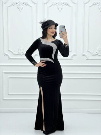 ماکسی مجلسی پوشیده زنانه سایز بزرگ مدل سارینا