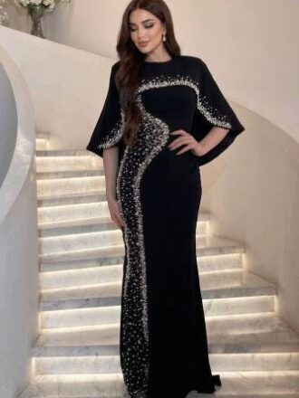 دو تیکه مجلسی مزونی شنلی زنانه مدل بهاره